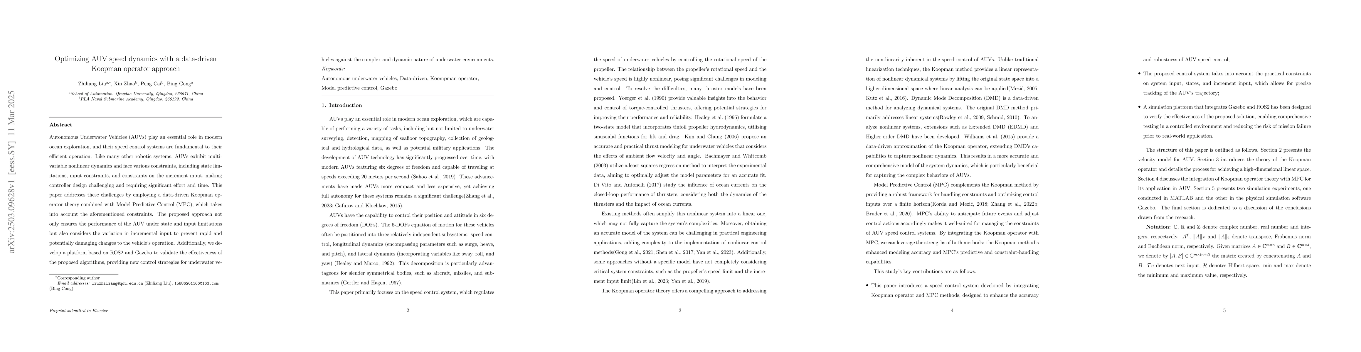 Thumbnail for Optimizing AUV speed dynamics with a data-driven Koopman operator
  approach