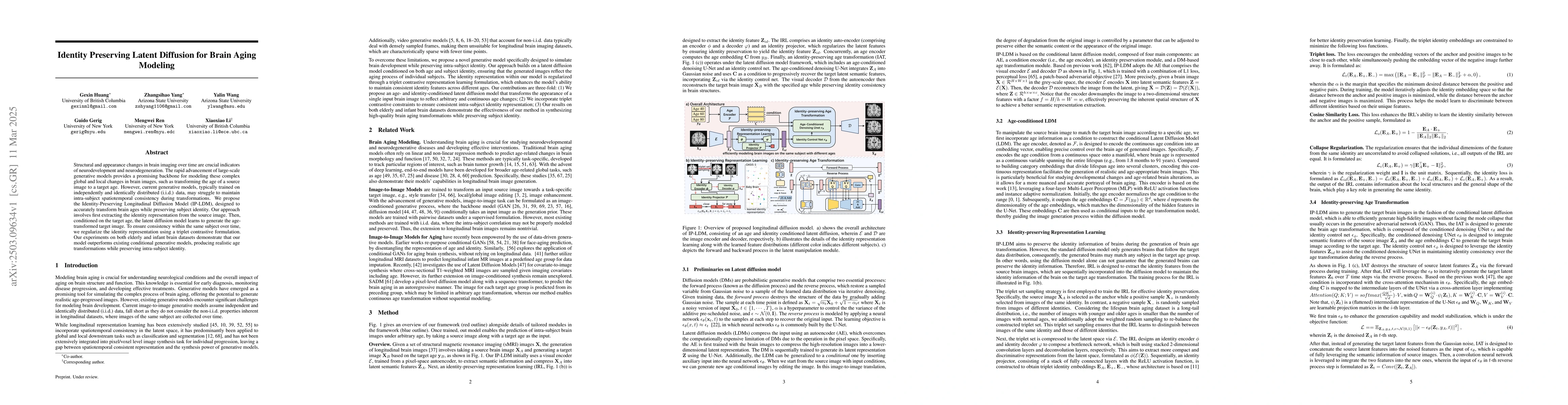 Thumbnail for Identity Preserving Latent Diffusion for Brain Aging Modeling