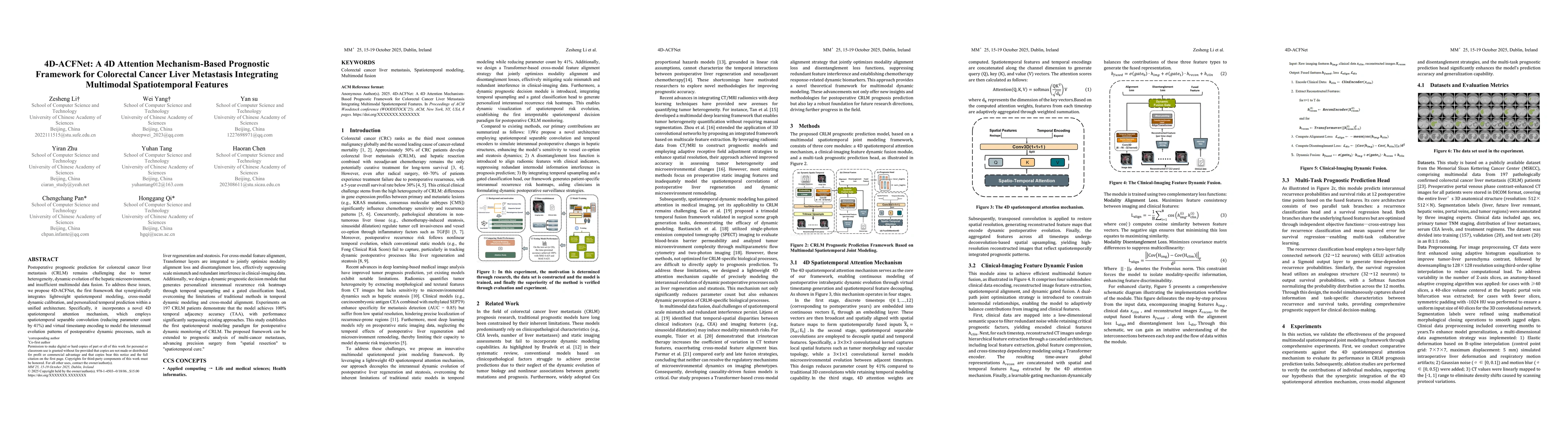 Thumbnail for 4D-ACFNet: A 4D Attention Mechanism-Based Prognostic Framework for
  Colorectal Cancer Liver Metastasis Integrating Multimodal Spatiotemporal
  Features