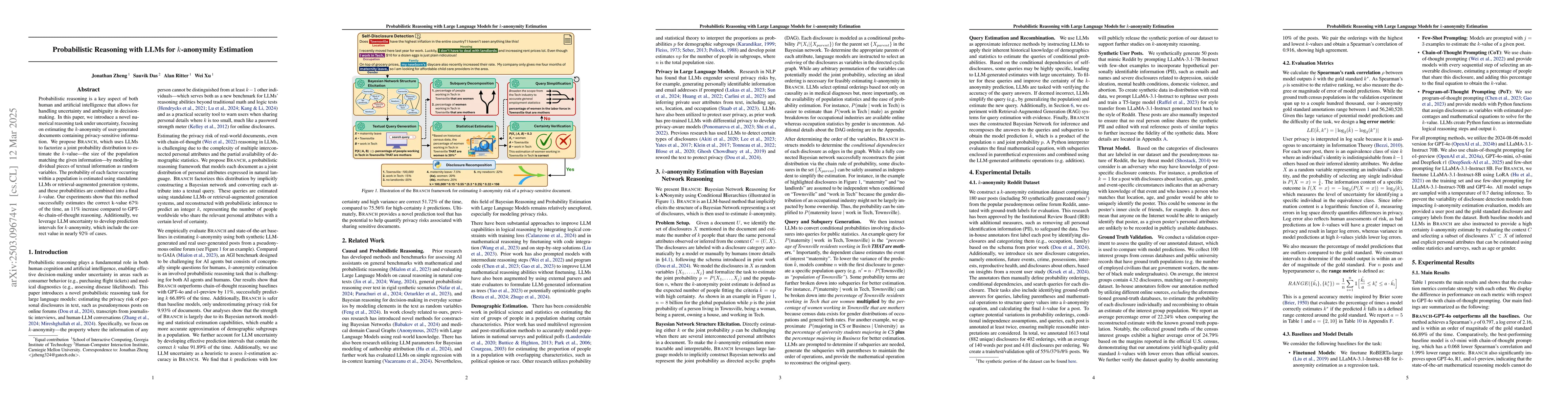Thumbnail for Probabilistic Reasoning with LLMs for k-anonymity Estimation