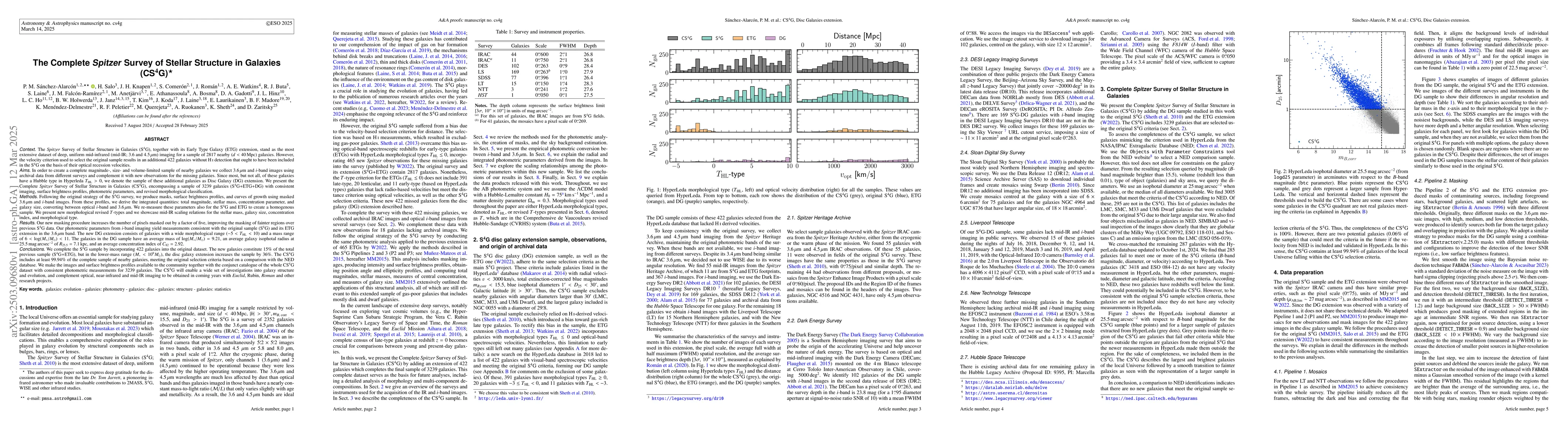Thumbnail for The Complete Spitzer Survey of Stellar Structure in Galaxies (CS$^4$G)