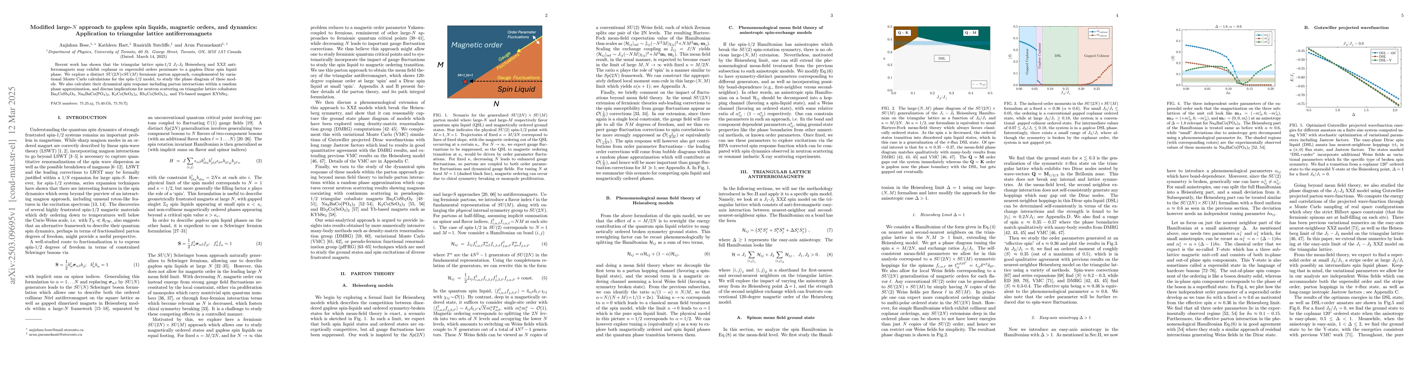 Thumbnail for Modified large-$N$ approach to gapless spin liquids, magnetic orders,
  and dynamics: Application to triangular lattice antiferromagnets