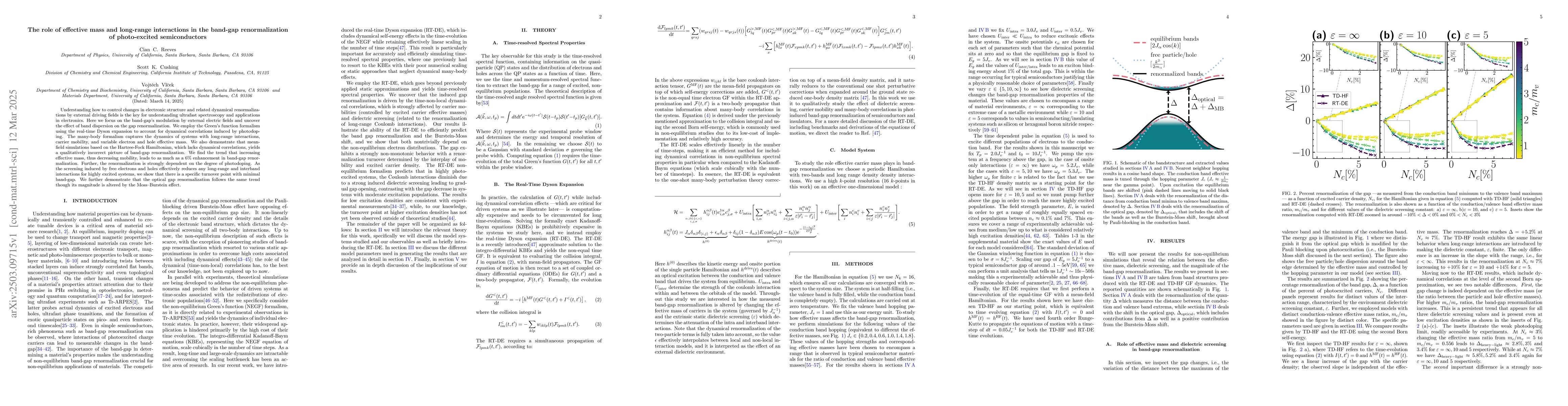 Thumbnail for The role of effective mass and long-range interactions in the band-gap
  renormalization of photo-excited semiconductors