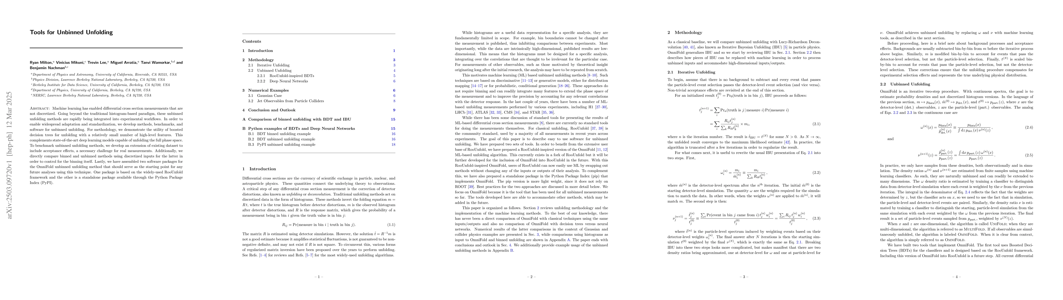 Thumbnail for Tools for Unbinned Unfolding