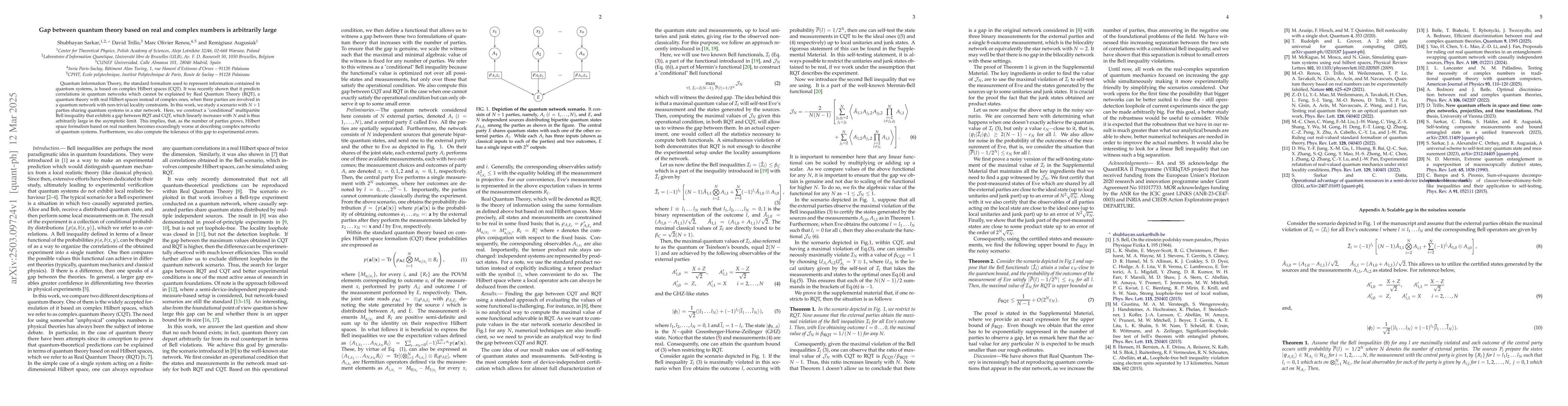 Thumbnail for Gap between quantum theory based on real and complex numbers is
  arbitrarily large