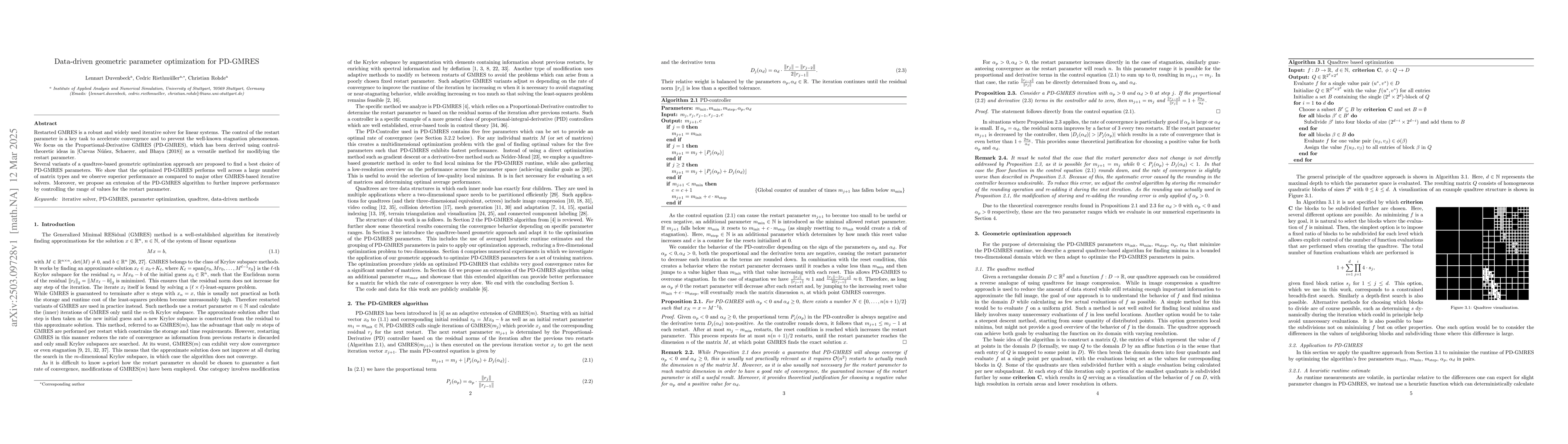 Thumbnail for Data-driven geometric parameter optimization for PD-GMRES