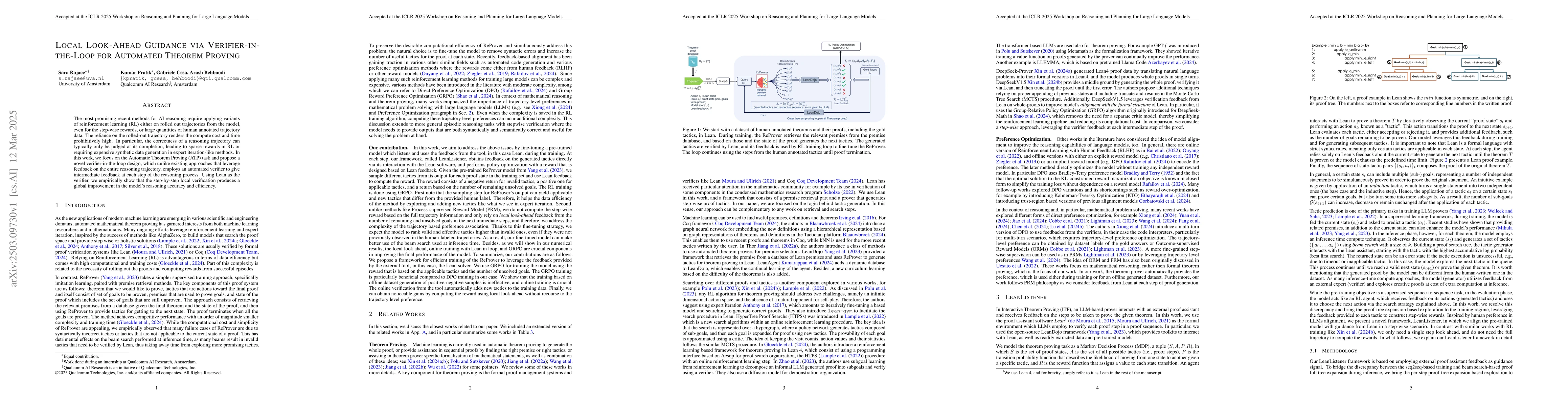 Thumbnail for Local Look-Ahead Guidance via Verifier-in-the-Loop for Automated Theorem
  Proving