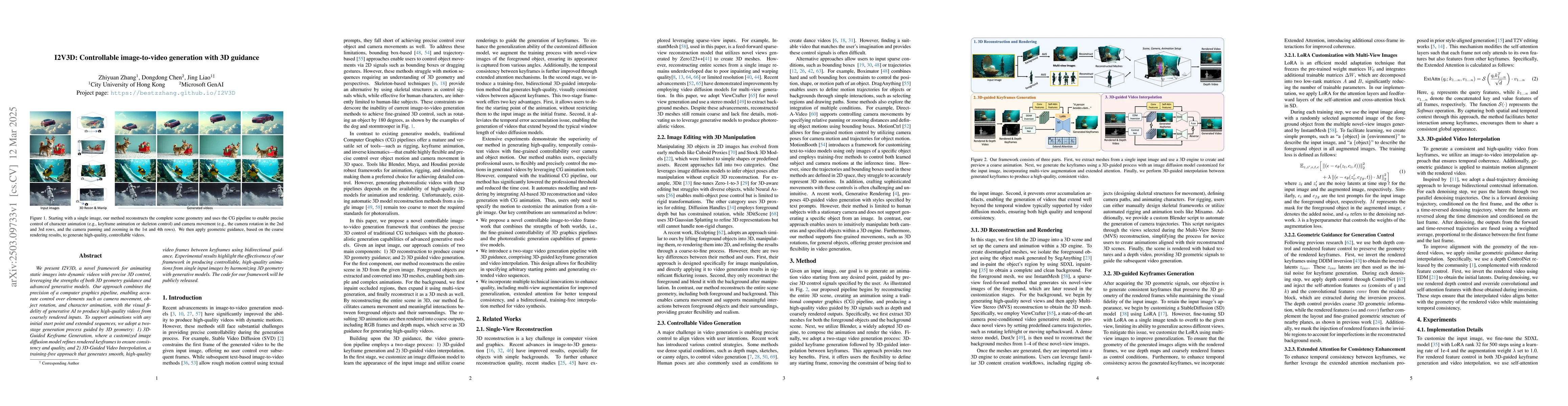Thumbnail for I2V3D: Controllable image-to-video generation with 3D guidance