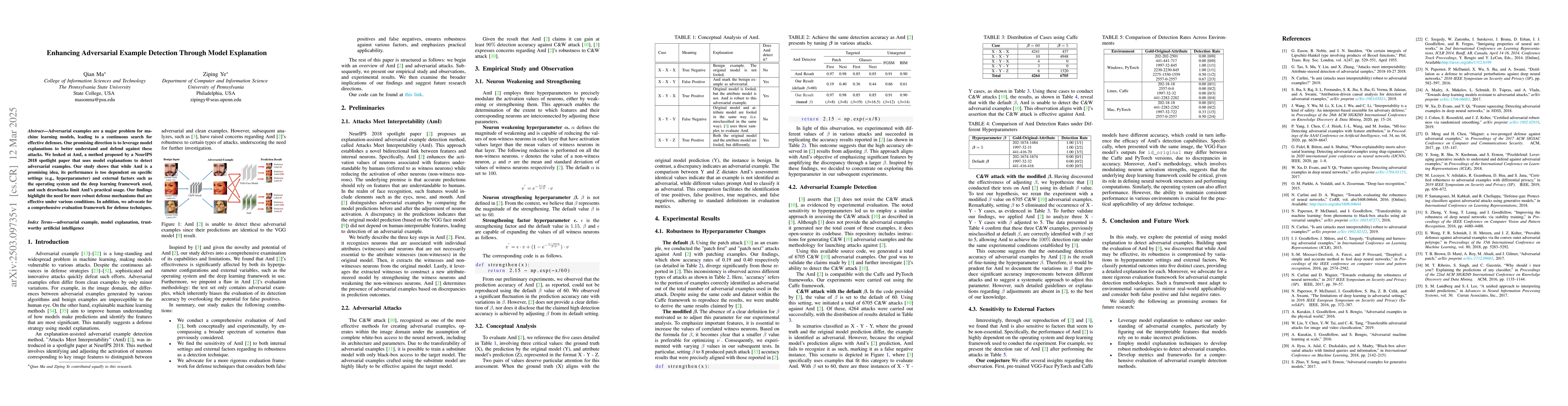 Thumbnail for Enhancing Adversarial Example Detection Through Model Explanation