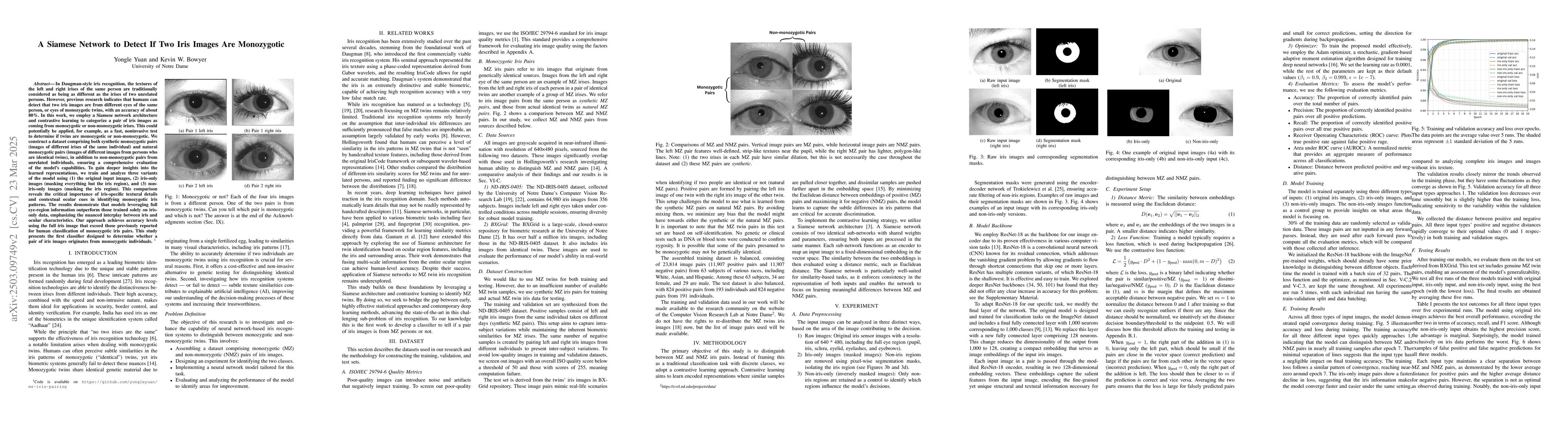 Thumbnail for A Siamese Network to Detect If Two Iris Images Are Monozygotic