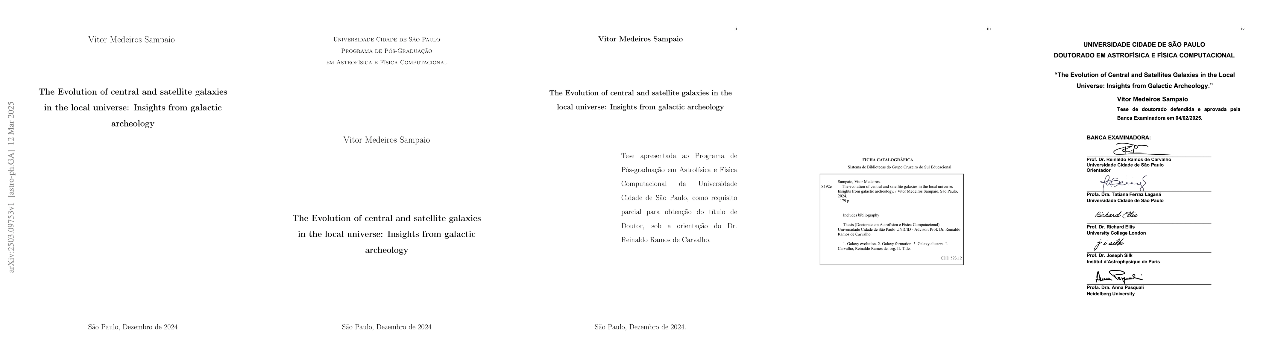 Thumbnail for The Evolution of central and satellite galaxies in the local universe:
  Insights from galactic archeology