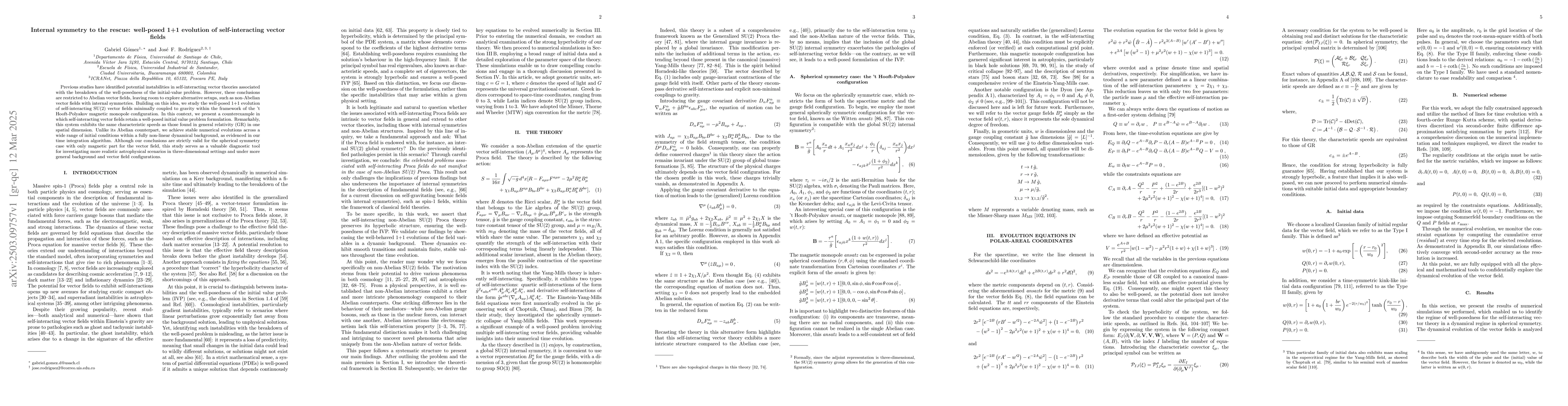 Thumbnail for Internal symmetry to the rescue: well-posed 1+1 evolution of
  self-interacting vector fields