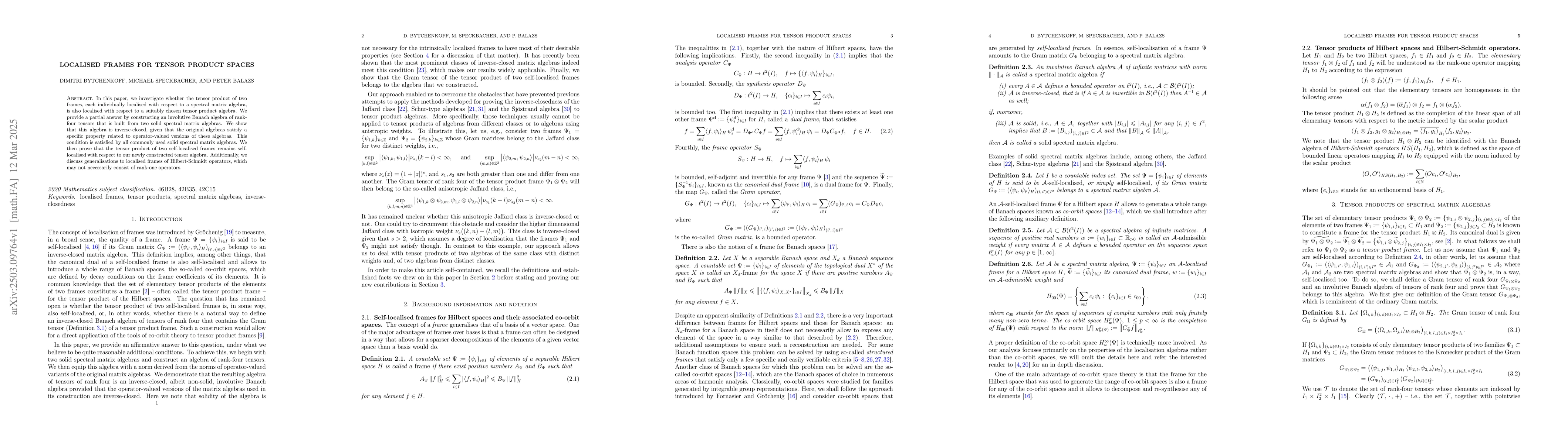 Thumbnail for Localised frames for tensor product spaces