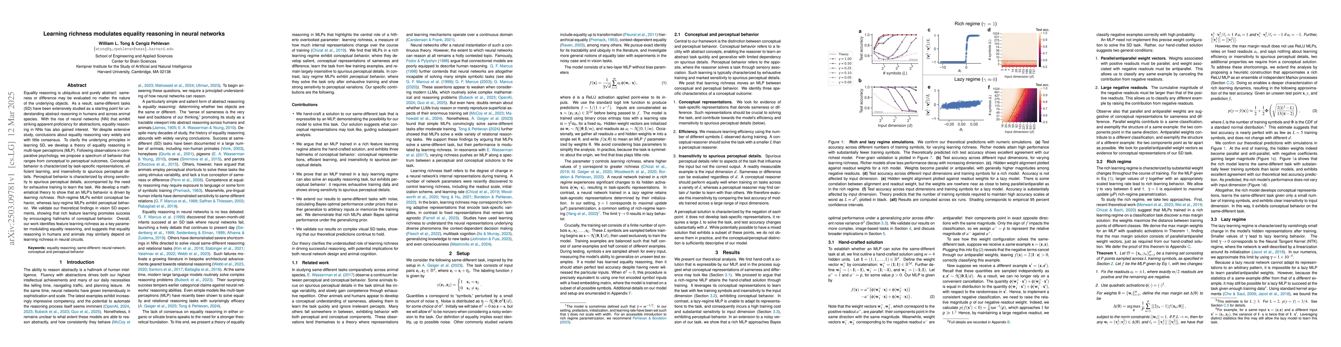 Thumbnail for Learning richness modulates equality reasoning in neural networks