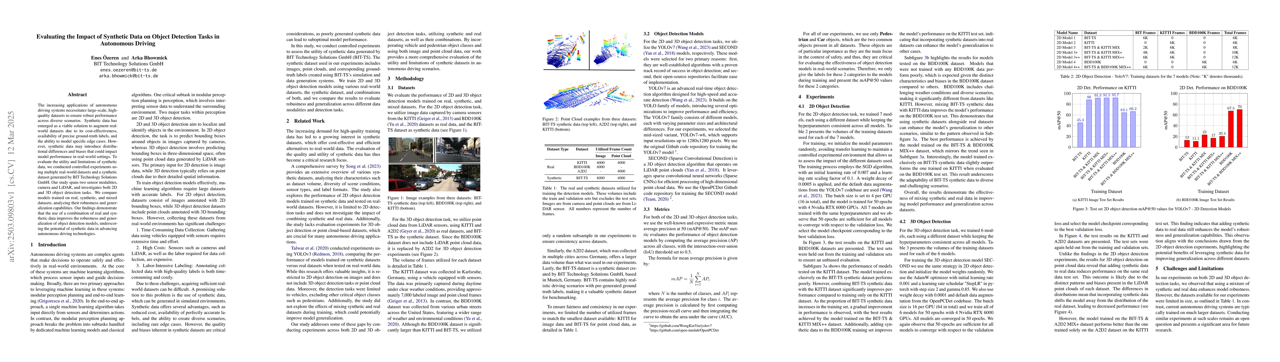 Thumbnail for Evaluating the Impact of Synthetic Data on Object Detection Tasks in
  Autonomous Driving