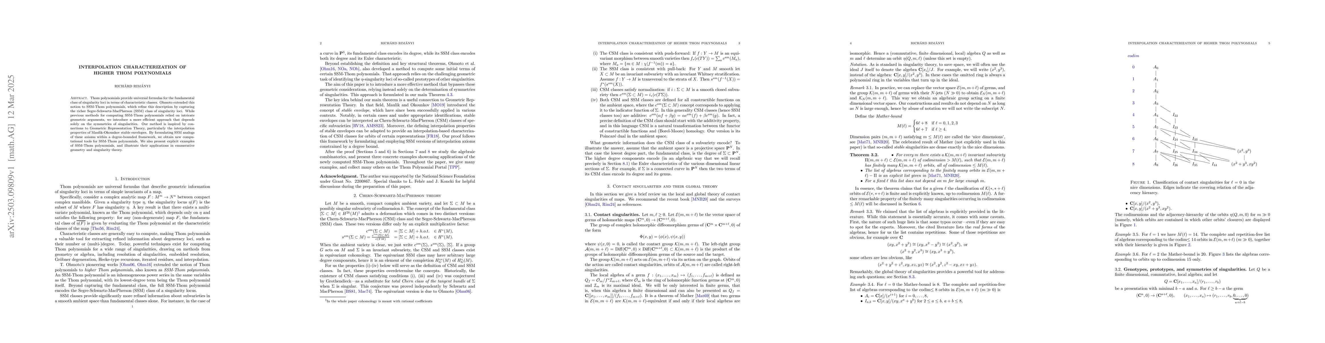 Thumbnail for Interpolation characterization of higher Thom polynomials