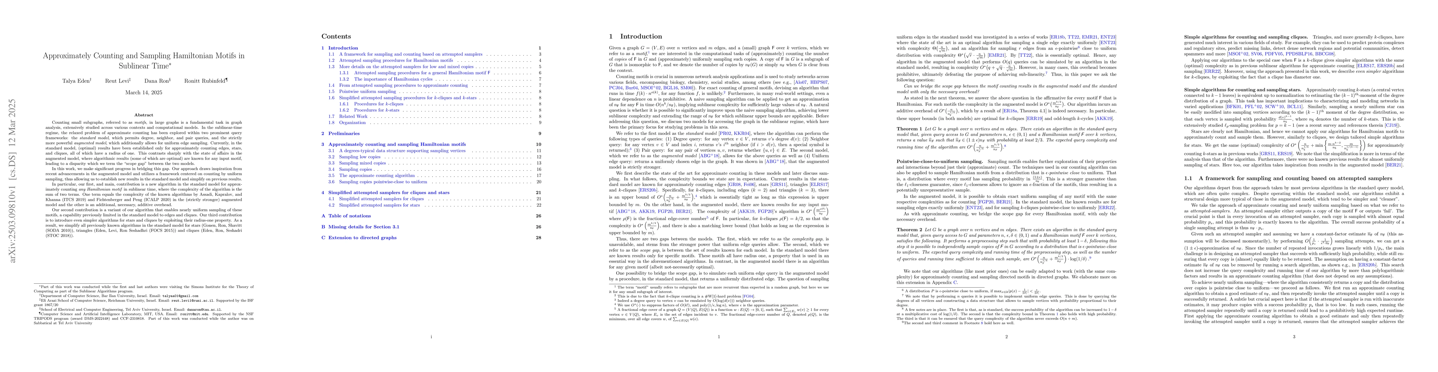 Thumbnail for Approximately Counting and Sampling Hamiltonian Motifs in Sublinear Time