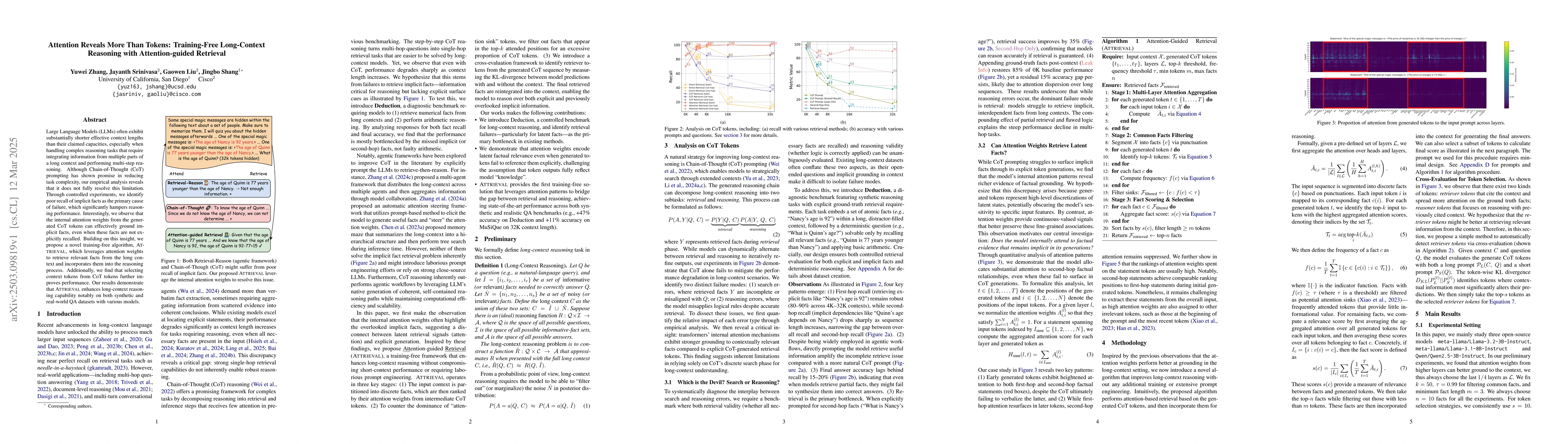 Thumbnail for Attention Reveals More Than Tokens: Training-Free Long-Context Reasoning
  with Attention-guided Retrieval