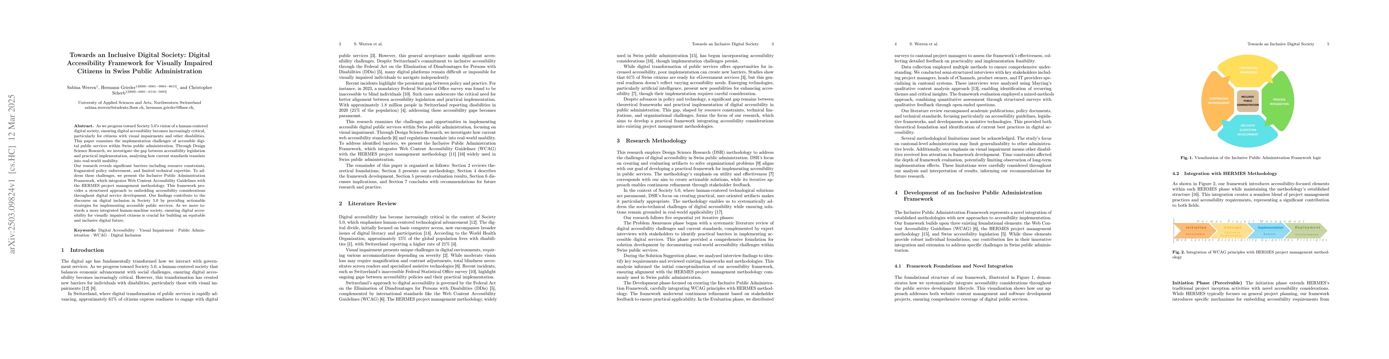 Thumbnail for Towards an Inclusive Digital Society: Digital Accessibility Framework
  for Visually Impaired Citizens in Swiss Public Administration