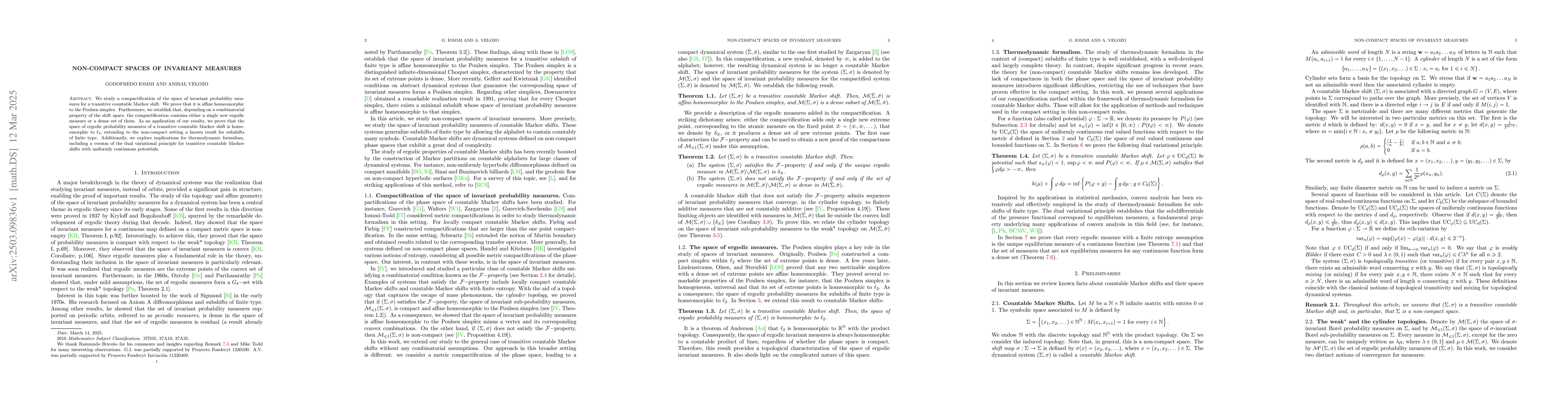 Thumbnail for Non-compact spaces of invariant measures