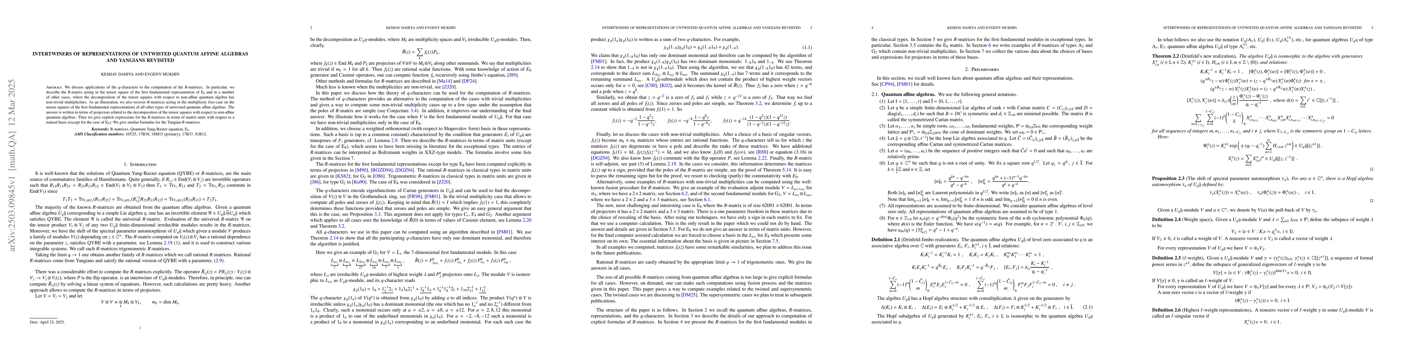 Thumbnail for Intertwiners of representations of untwisted quantum affine algebras and
  Yangians revisited