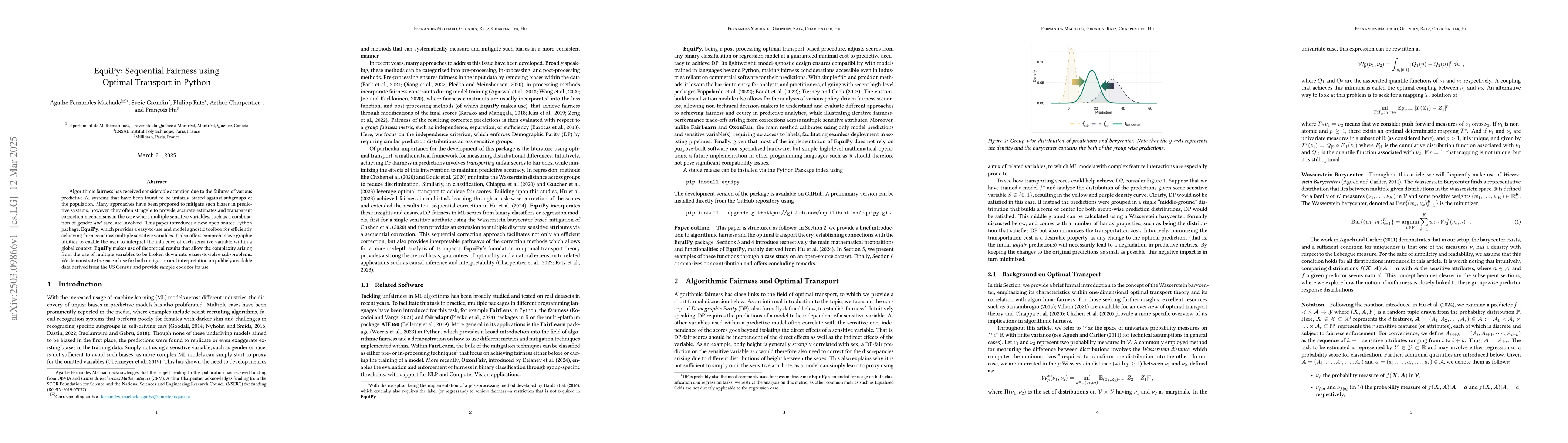 Thumbnail for EquiPy: Sequential Fairness using Optimal Transport in Python