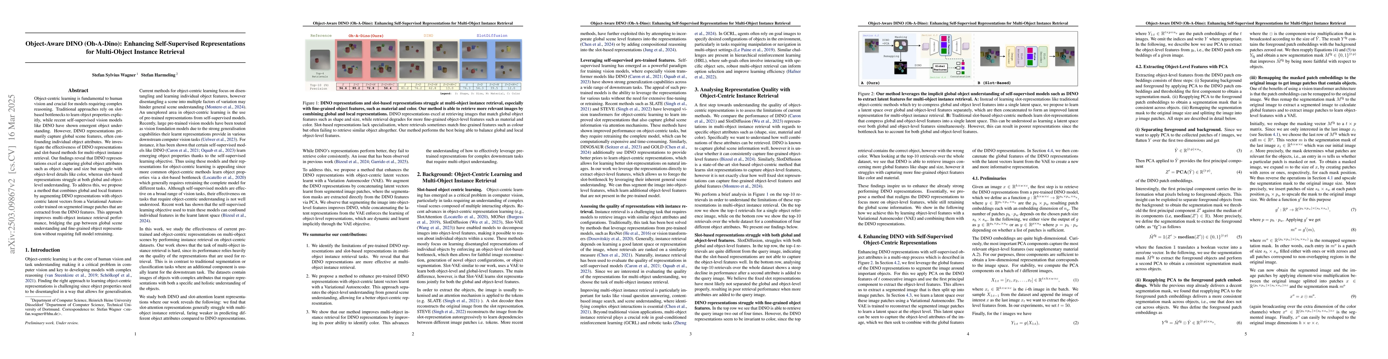 Thumbnail for Object-Aware DINO (Oh-A-Dino): Enhancing Self-Supervised Representations
  for Multi-Object Instance Retrieval