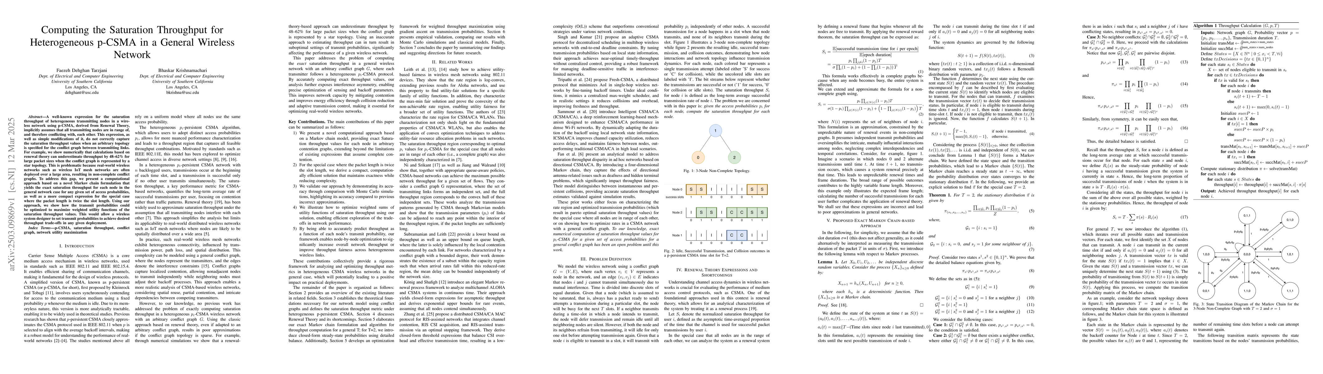 Thumbnail for Computing the Saturation Throughput for Heterogeneous p-CSMA in a
  General Wireless Network
