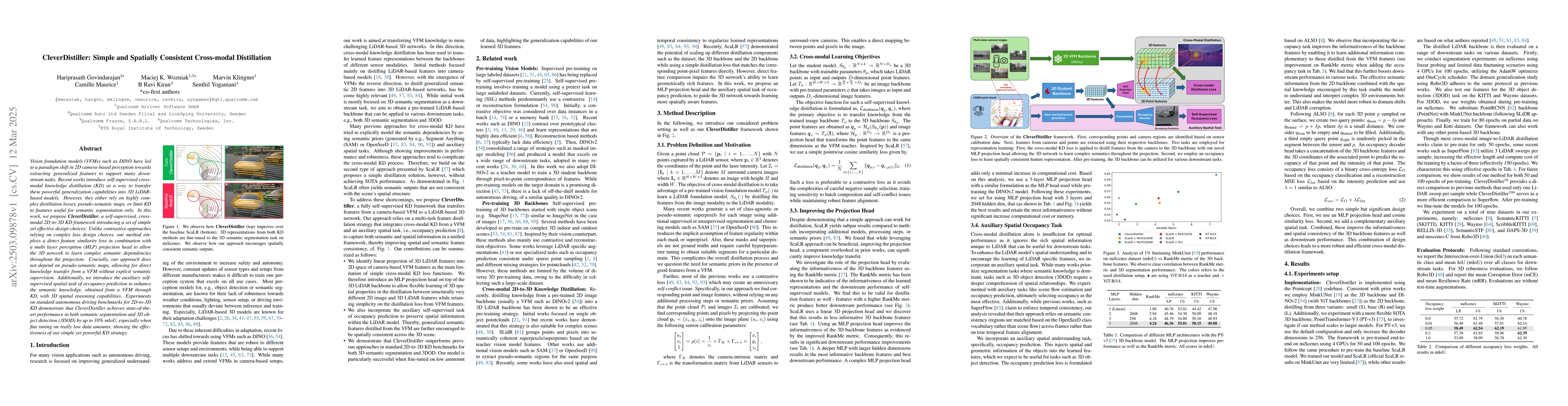 Thumbnail for CleverDistiller: Simple and Spatially Consistent Cross-modal
  Distillation