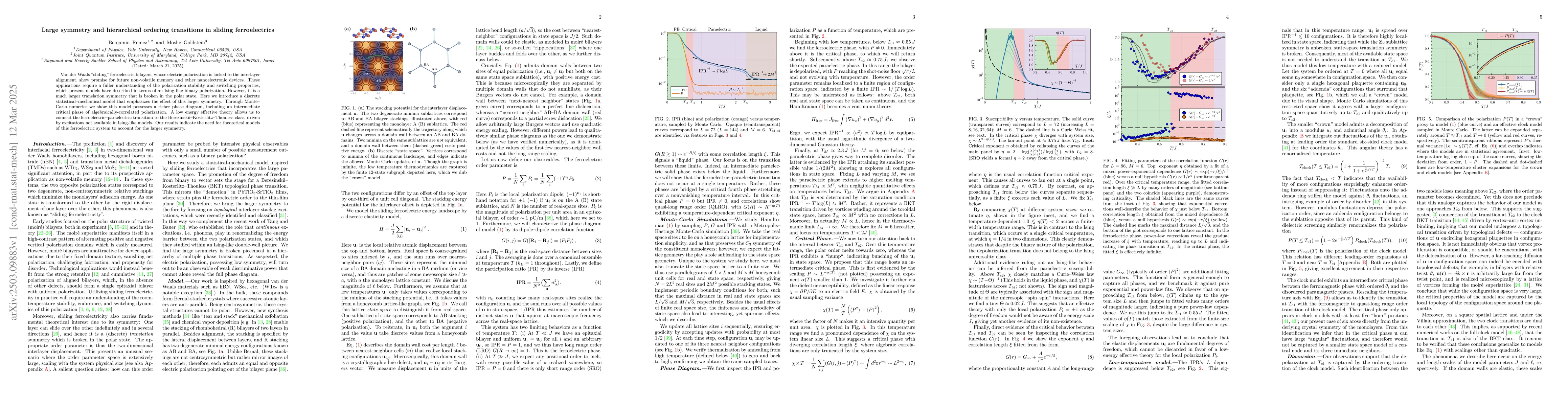 Thumbnail for Large symmetry and hierarchical ordering transitions in sliding
  ferroelectrics