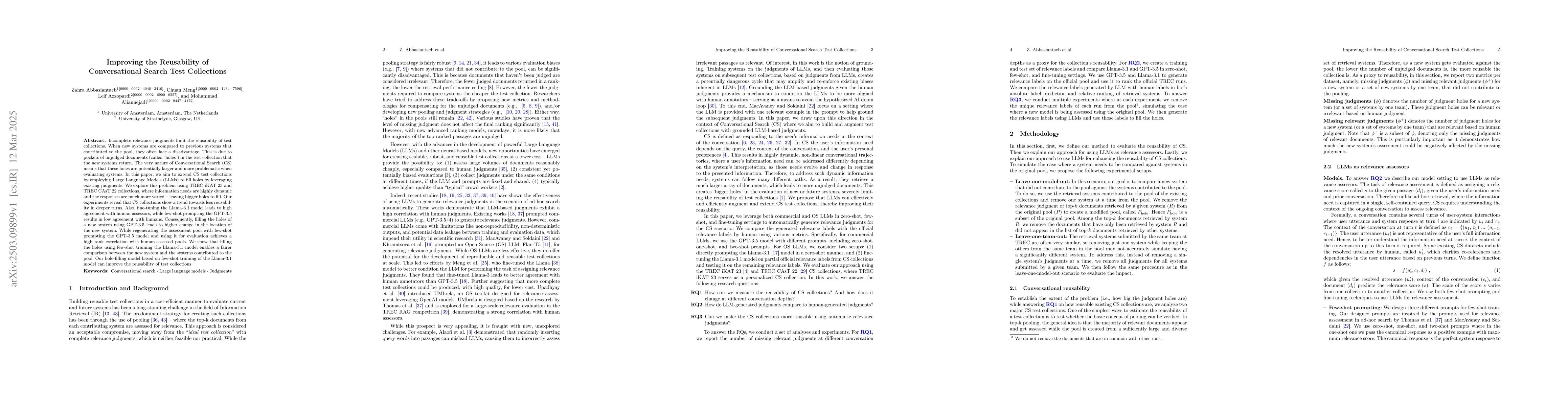 Thumbnail for Improving the Reusability of Conversational Search Test Collections