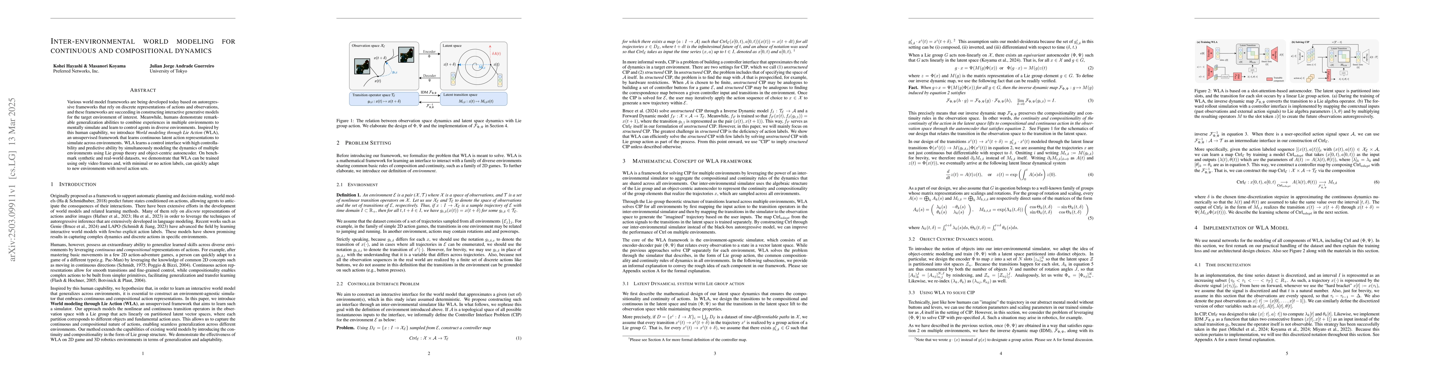 Thumbnail for Inter-environmental world modeling for continuous and compositional
  dynamics