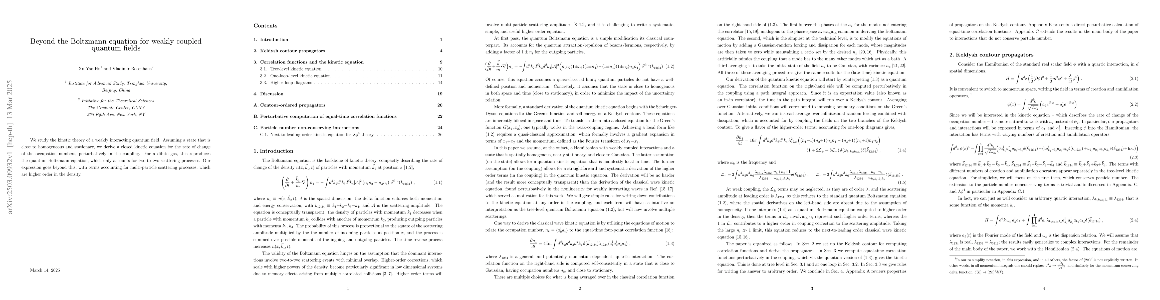 Thumbnail for Beyond the Boltzmann equation for weakly coupled quantum fields