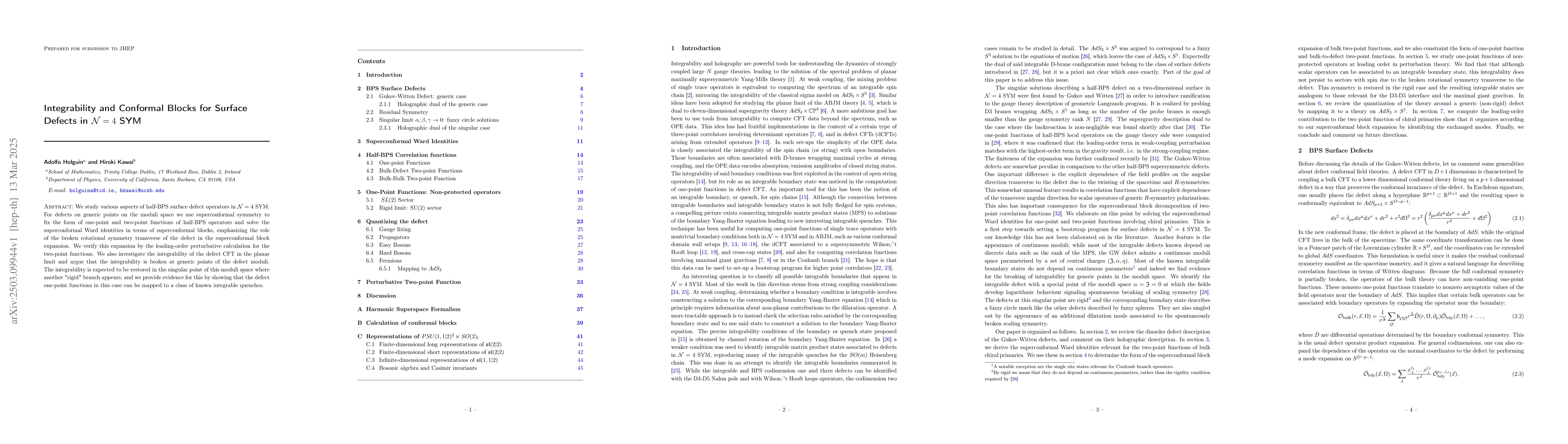 Thumbnail for Integrability and Conformal Blocks for Surface Defects in
  $\mathcal{N}=4$ SYM