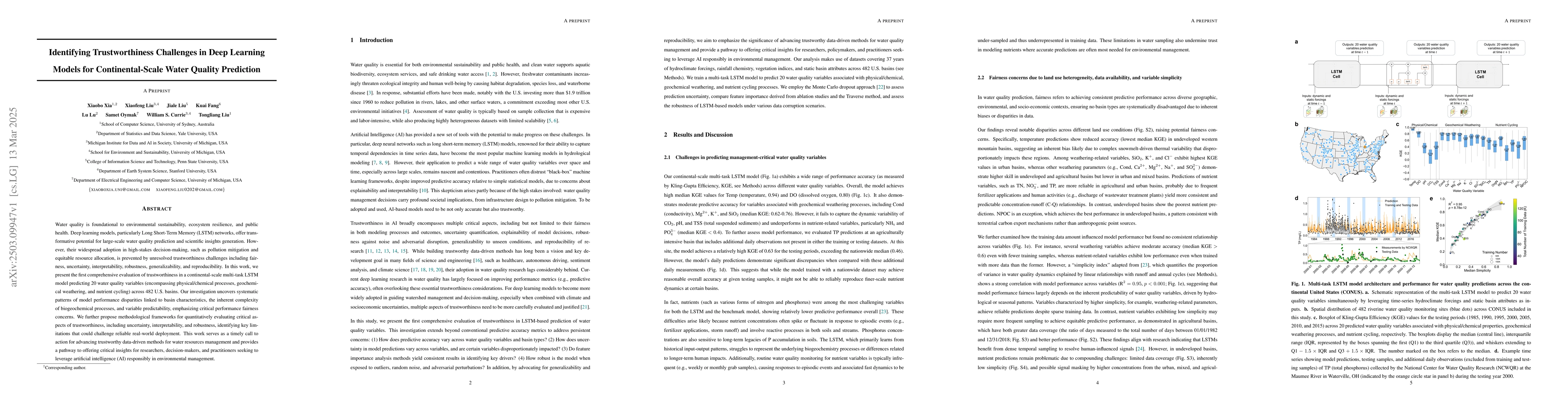 Thumbnail for Identifying Trustworthiness Challenges in Deep Learning Models for
  Continental-Scale Water Quality Prediction