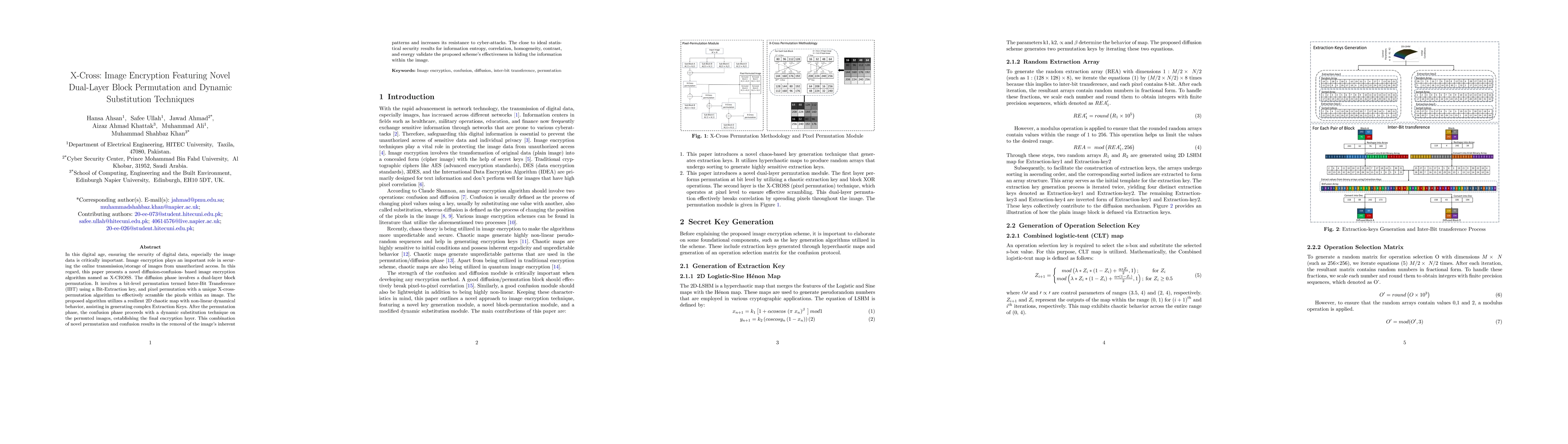 Thumbnail for X-Cross: Image Encryption Featuring Novel Dual-Layer Block Permutation
  and Dynamic Substitution Techniques