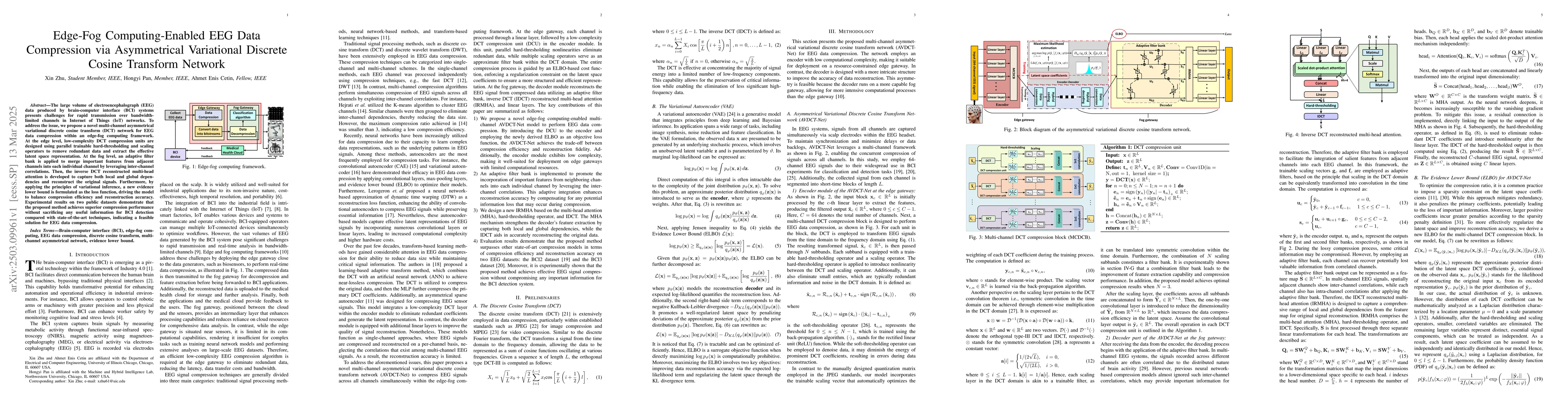 Thumbnail for Edge-Fog Computing-Enabled EEG Data Compression via Asymmetrical
  Variational Discrete Cosine Transform Network