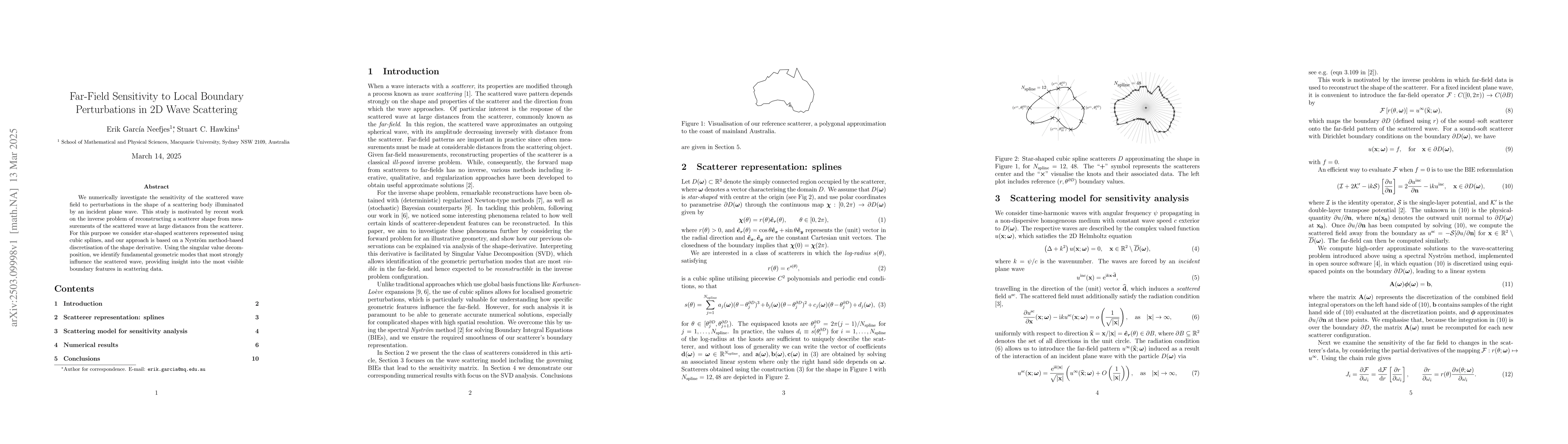 Thumbnail for Far-Field Sensitivity to Local Boundary Perturbations in 2D Wave
  Scattering