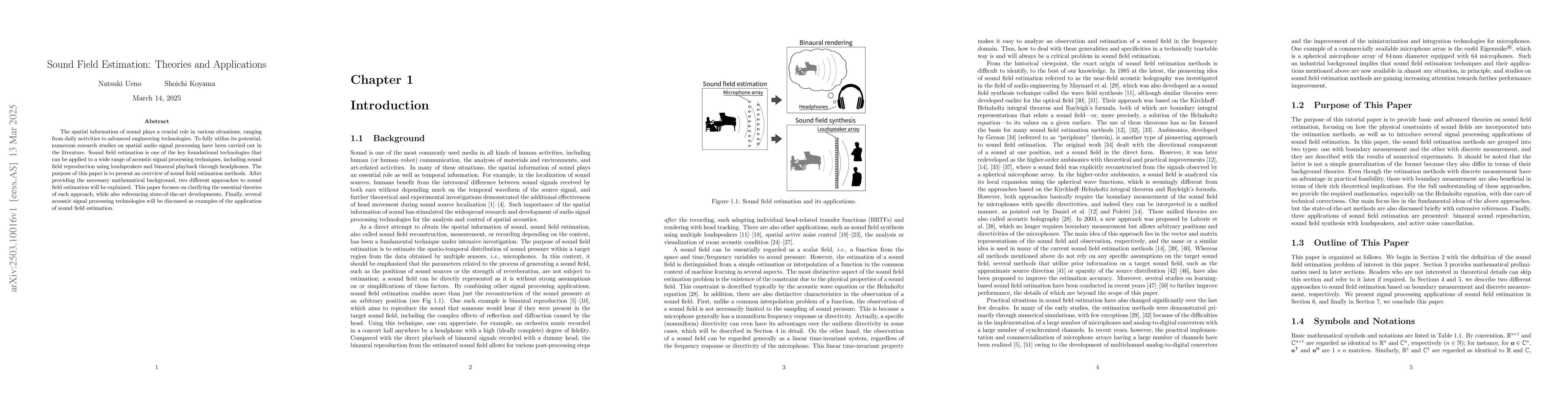 Thumbnail for Sound Field Estimation: Theories and Applications
