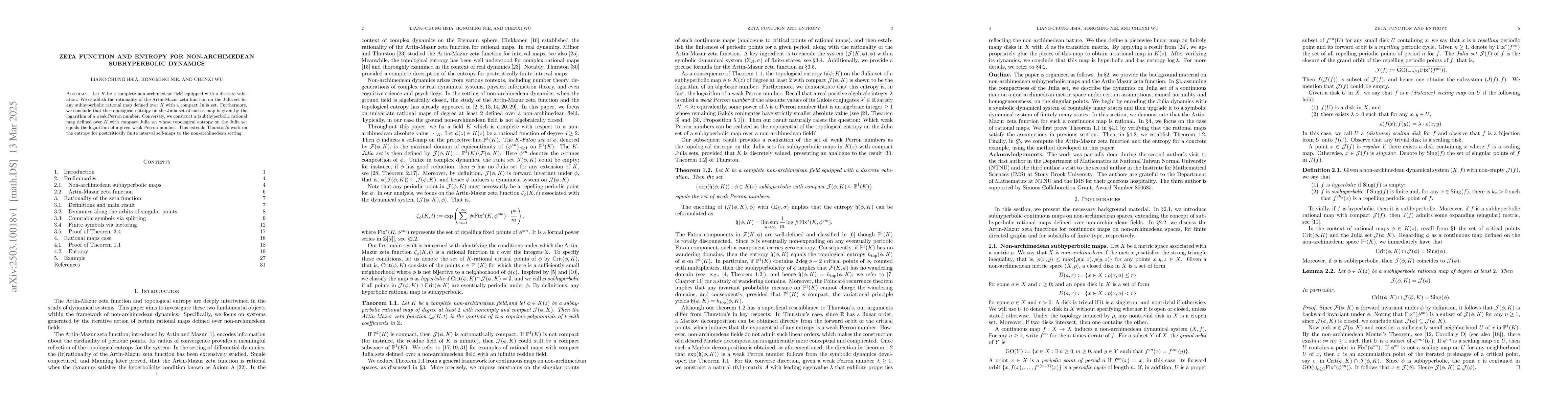 Thumbnail for Zeta function and entropy for non-archimedean subhyperbolic dynamics