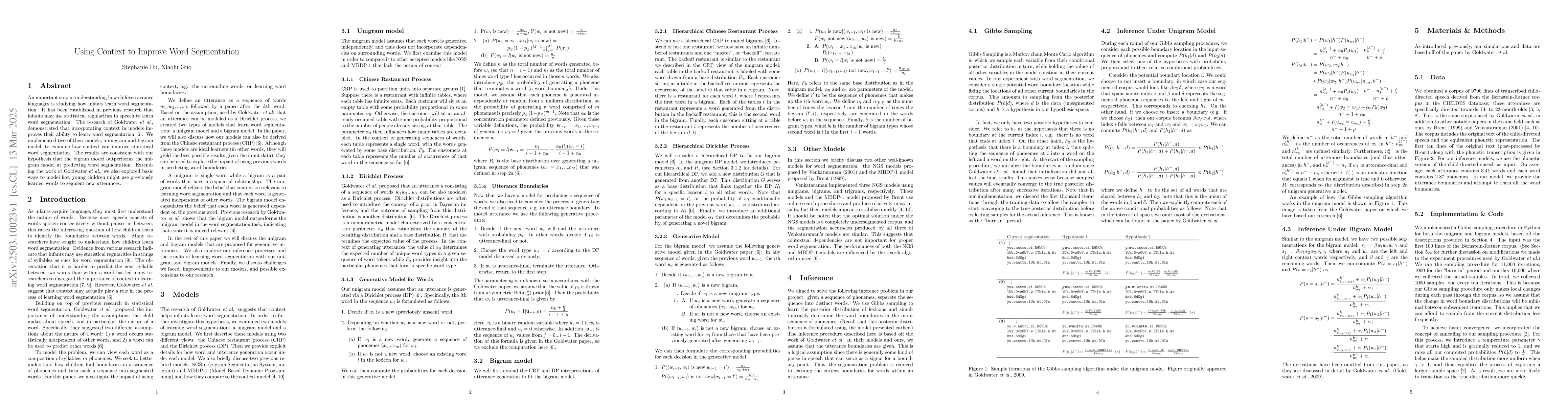 Thumbnail for Using Context to Improve Word Segmentation