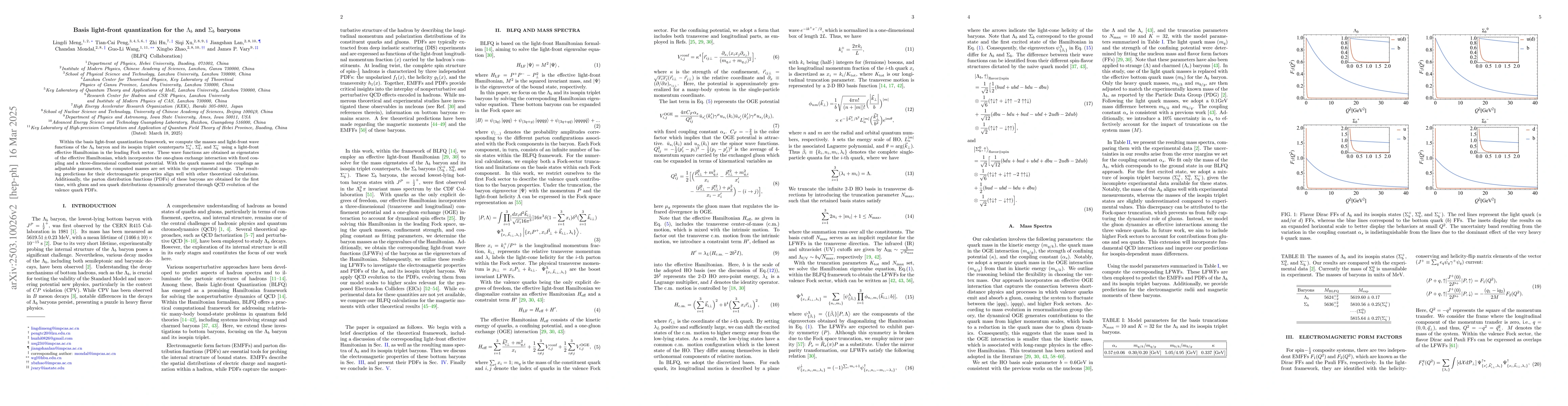 Thumbnail for Basis light-front quantization for the $Λ_b$ and $Σ_b$
  baryons