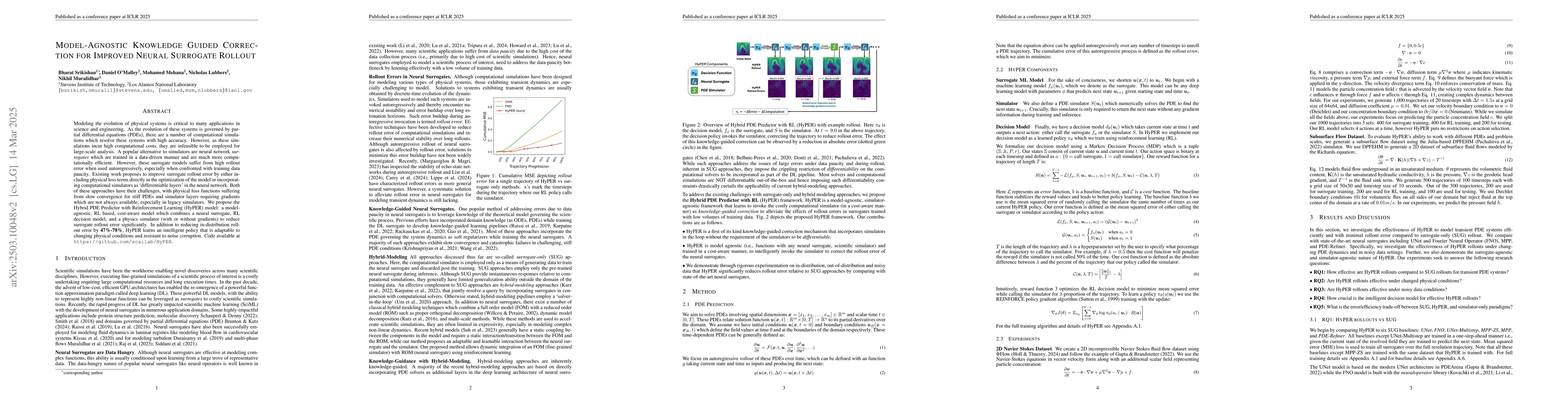 Thumbnail for Model-Agnostic Knowledge Guided Correction for Improved Neural Surrogate
  Rollout