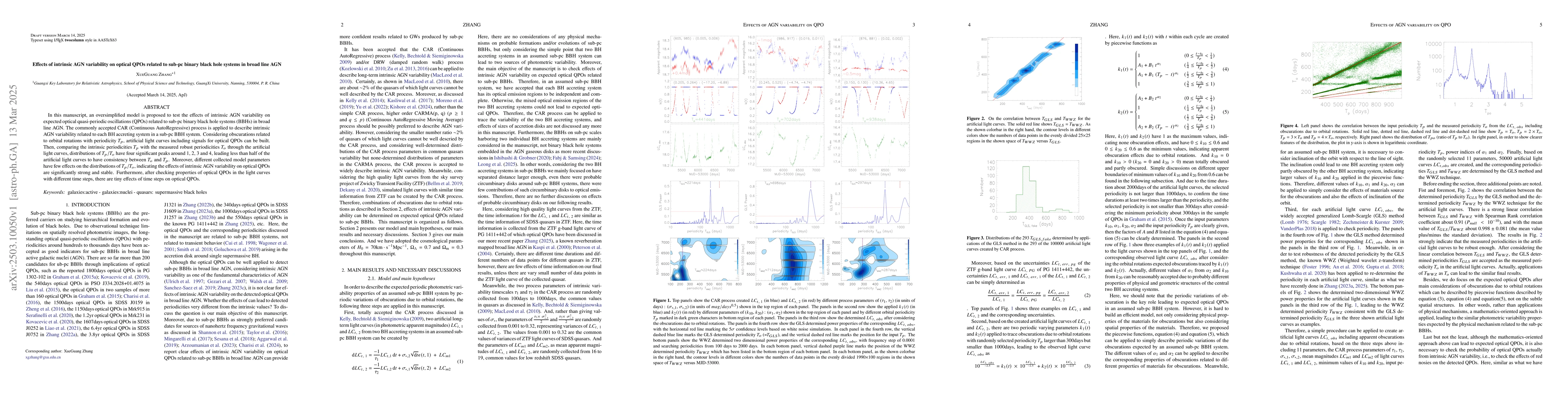 Thumbnail for Effects of intrinsic AGN variability on optical QPOs related to sub-pc
  binary black hole systems in broad line AGN