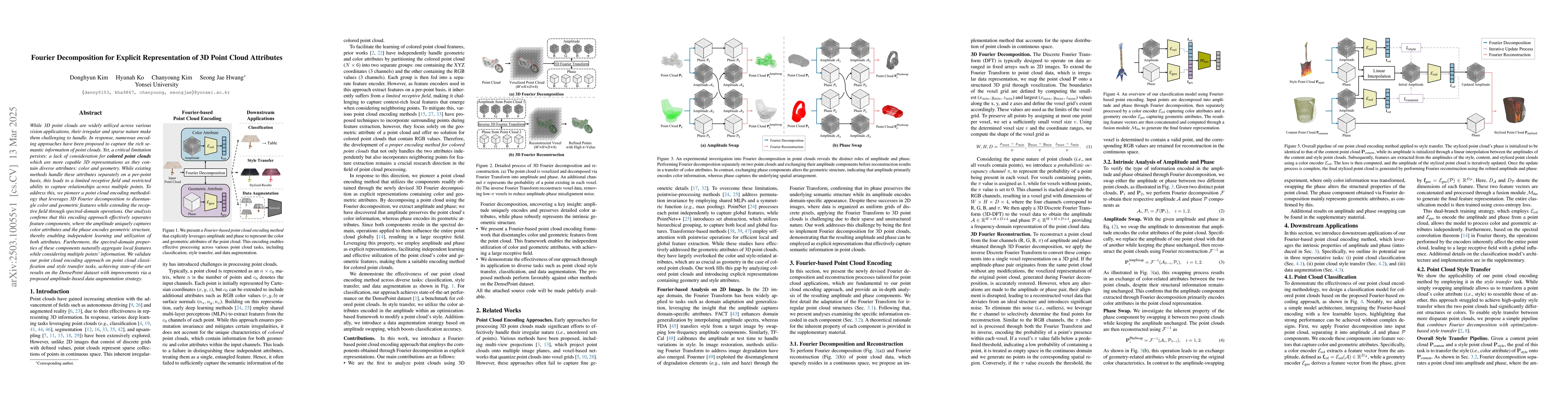 Thumbnail for Fourier Decomposition for Explicit Representation of 3D Point Cloud
  Attributes