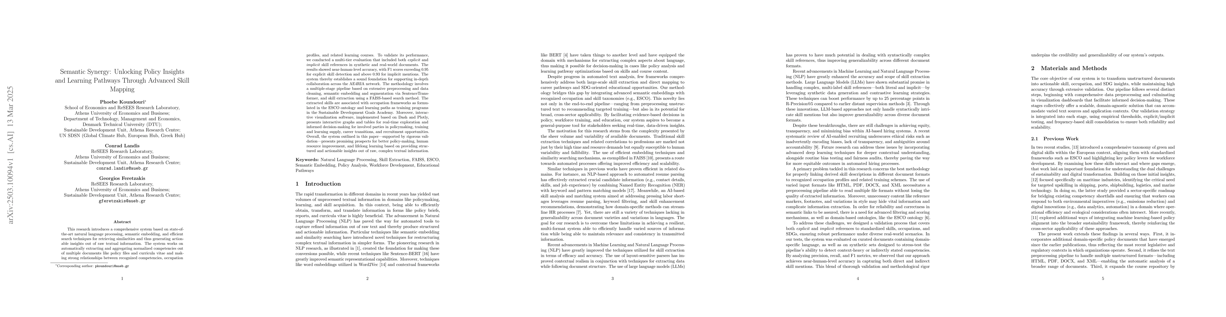 Thumbnail for Semantic Synergy: Unlocking Policy Insights and Learning Pathways
  Through Advanced Skill Mapping