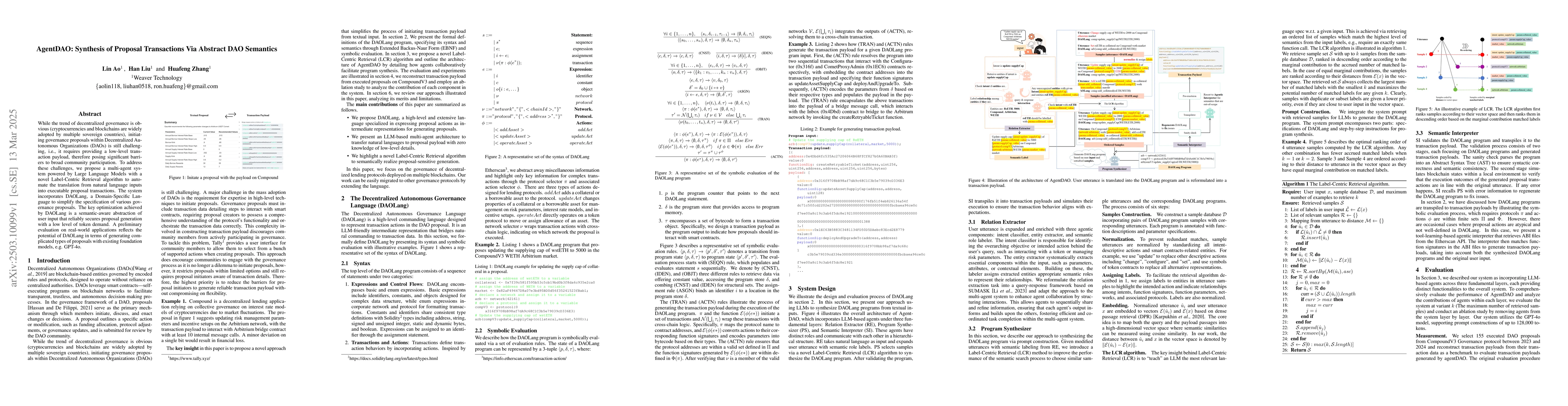 Thumbnail for AgentDAO: Synthesis of Proposal Transactions Via Abstract DAO Semantics