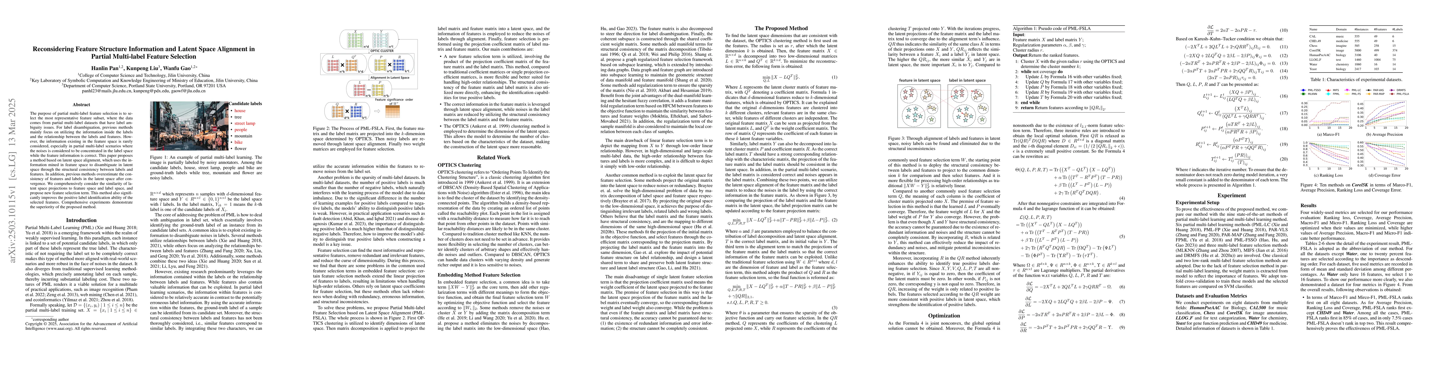Thumbnail for Reconsidering Feature Structure Information and Latent Space Alignment
  in Partial Multi-label Feature Selection