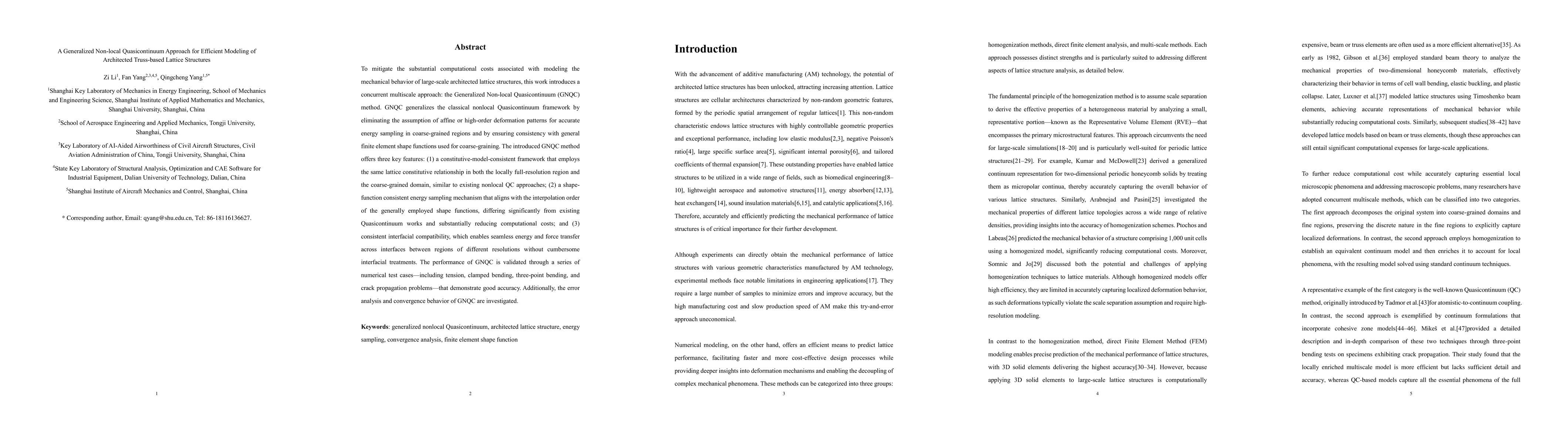 Thumbnail for A Generalized Non-local Quasicontinuum Approach for Efficient Modeling
  of Architected Truss-based Lattice Structures