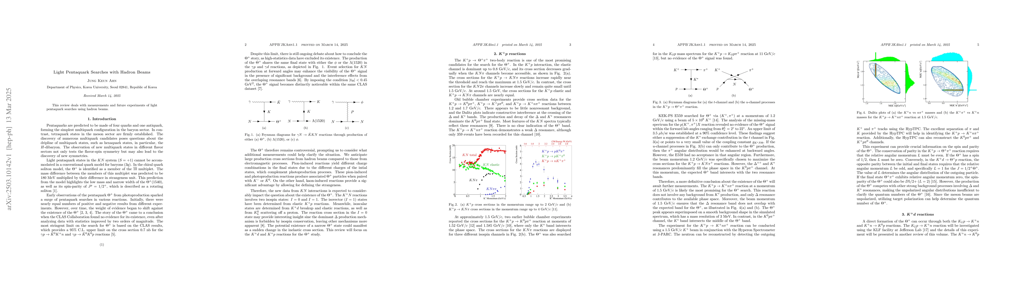 Thumbnail for Light Pentaquark Searches with Hadron Beams